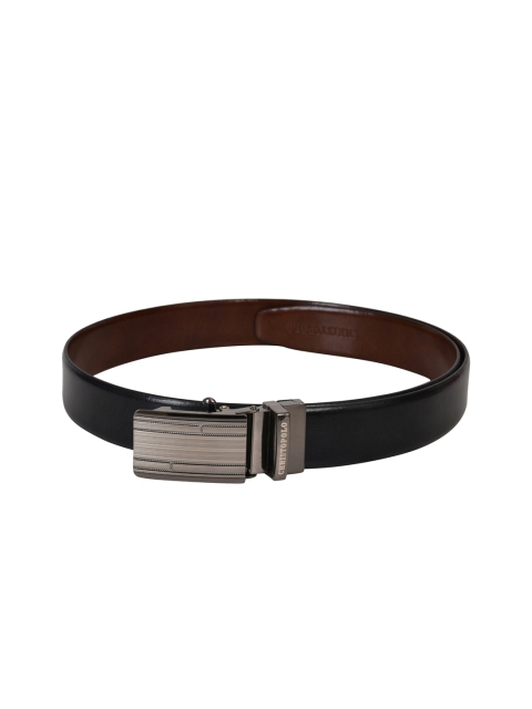 

CHRISTOPOLO Men Black & Brown Solid Reversible Leather Belt