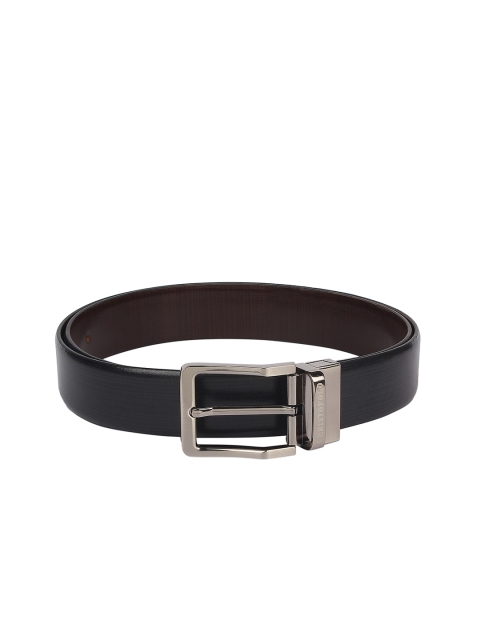 

CHRISTOPOLO Men Black & Brown Solid Reversible Leather Belt