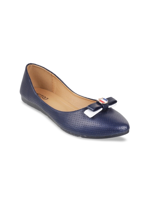 

Metro Women Blue Textured Ballerinas