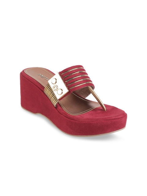 

Metro Women Maroon Striped Heels