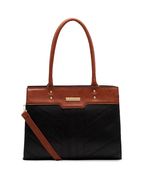 

GIORDANO Black & Brown Textured Handheld Bag