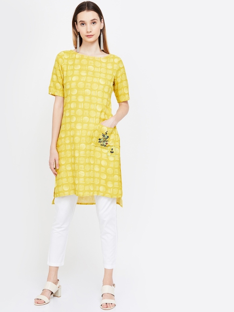 

Colour Me by Melange Mustard Yellow Printed Tunic