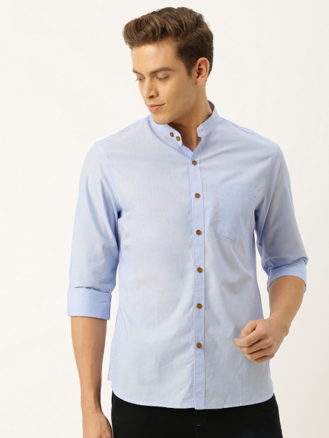 

ether Men Blue Regular Fit Solid Casual Shirt