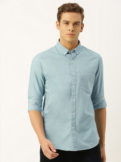 

ether Men Sea Green Slim Fit Solid Casual Shirt