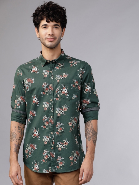 

Ecko Unltd Men Green & Pink Slim Fit Printed Casual Shirt