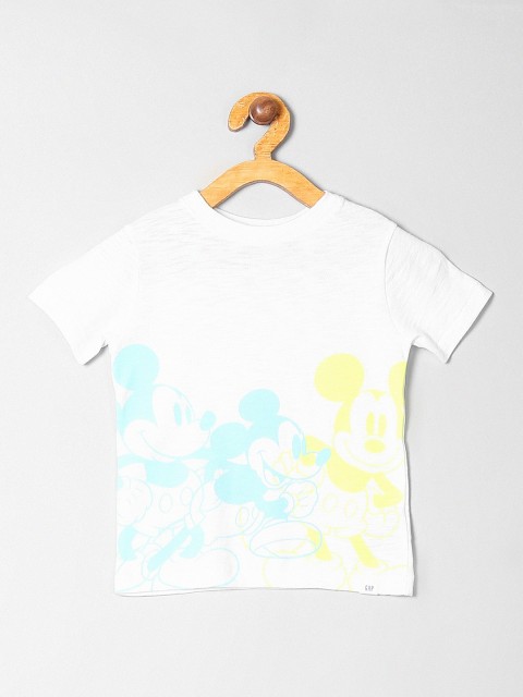 

GAP Boys White Printed Round Neck T-shirt