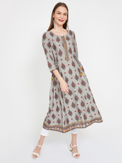 

Melange by Lifestyle Women Grey Printed A-Line Kurta