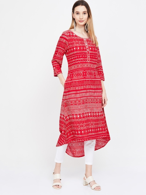 

Melange by Lifestyle Women Red & White Printed A-Line Kurta