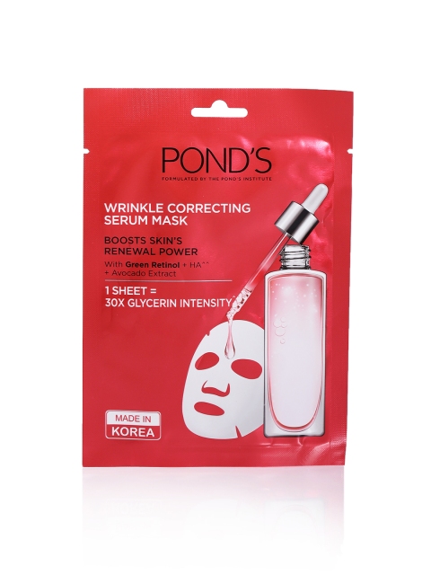 

Ponds Women Wrinkle Correcting Serum Mask with Hyaluronic Acid & Avocado Extract 21g, White