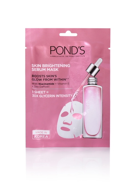 

Pond's Women Skin Brightening Serum Mask With Vitamin E & Niacinamide 21g, Pink