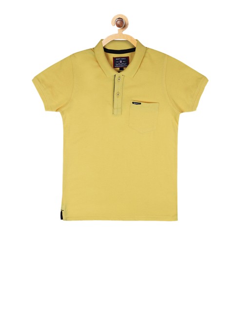 

Monte Carlo Boys Mustard Yellow Solid Polo Collar T-shirt