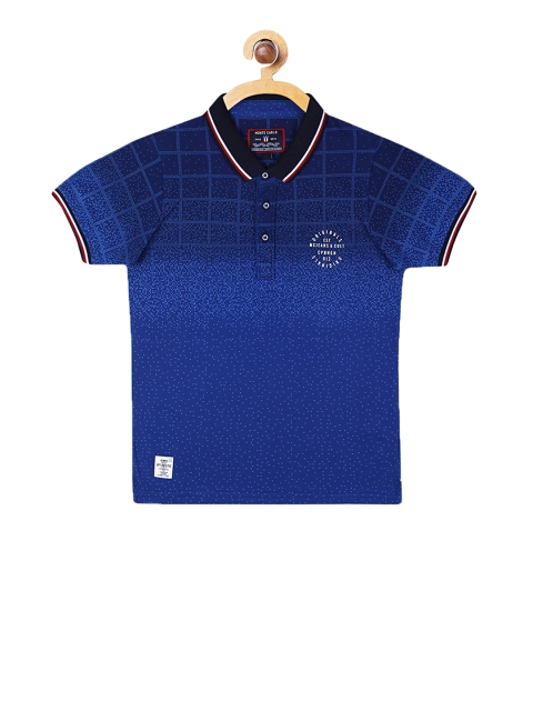 

Monte Carlo Boys Blue Printed Polo Collar T-shirt
