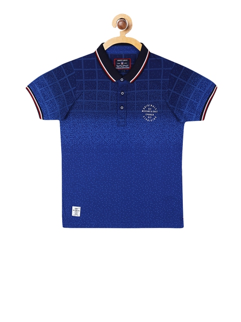 

Monte Carlo Boys Blue Checked Polo Collar T-shirt