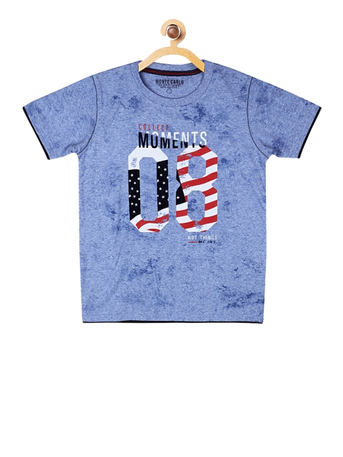 

Monte Carlo Boys Blue Printed Round Neck T-shirt