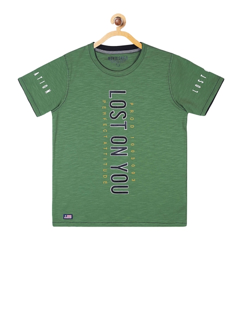 

Monte Carlo Boys Green Printed Round Neck T-shirt