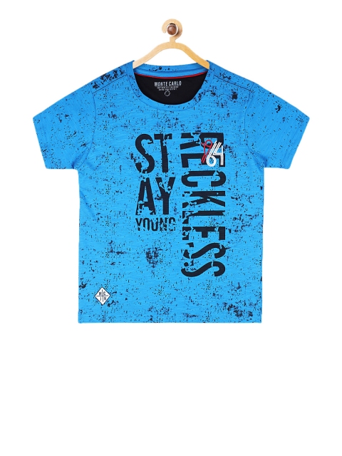 

Monte Carlo Boys Blue Printed Round Neck T-shirt
