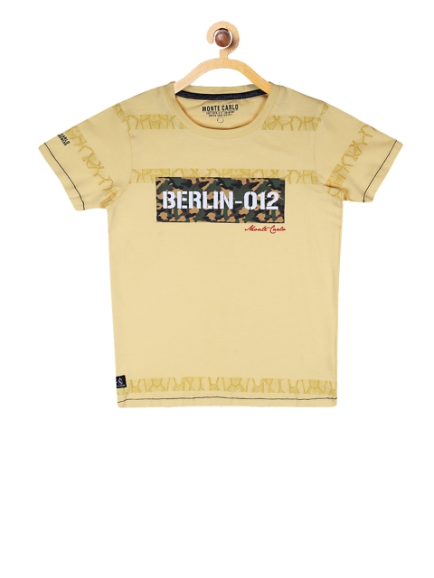 

Monte Carlo Boys Beige Printed Round Neck T-shirt