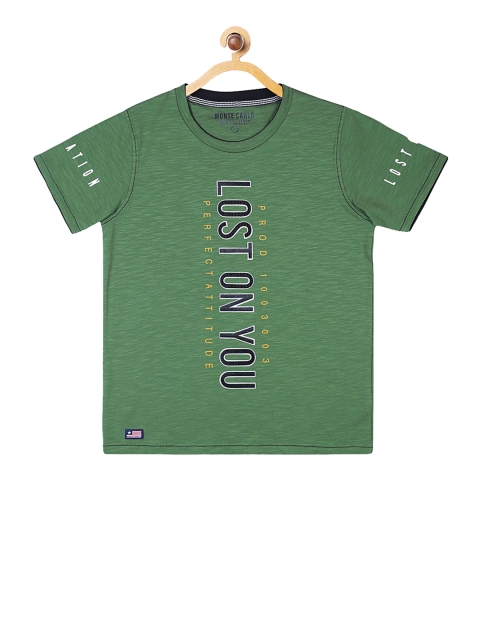 

Monte Carlo Boys Green Printed Round Neck T-shirt