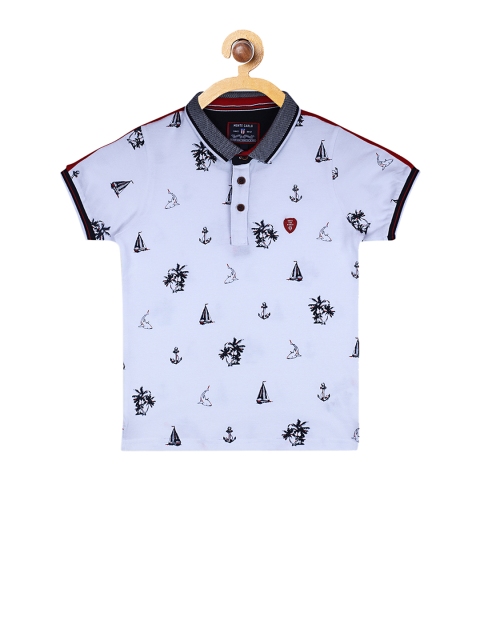 

Monte Carlo Boys White Printed Polo Collar T-shirt