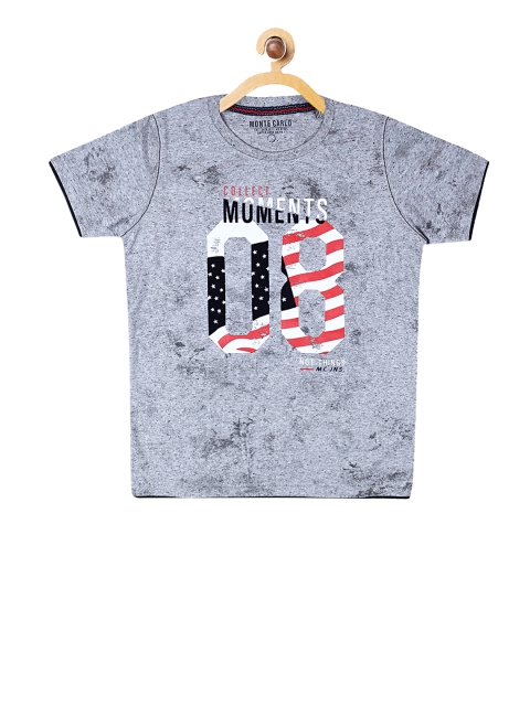 

Monte Carlo Boys Grey Printed Round Neck T-shirt