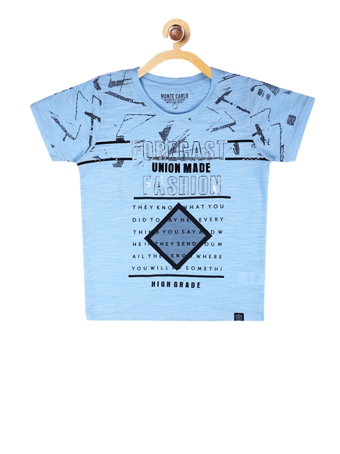 

Monte Carlo Boys Blue Printed Round Neck T-shirt