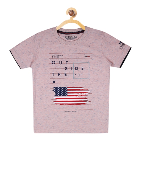

Monte Carlo Boys Mauve Printed Round Neck T-shirt