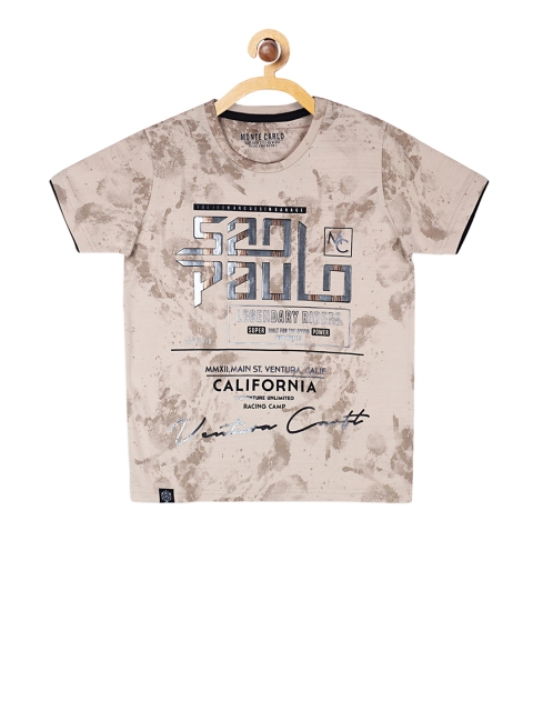 

Monte Carlo Boys Beige Printed Round Neck T-shirt