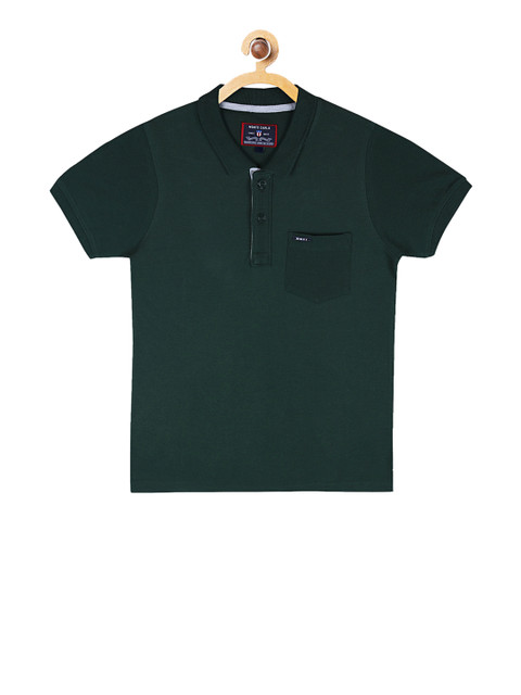 

Monte Carlo Boys Green Solid Polo Collar T-shirt