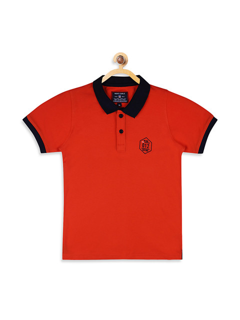 

Monte Carlo Boys Orange Solid Polo Collar T-shirt