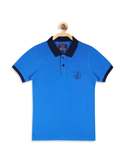 

Monte Carlo Boys Blue Solid Polo Collar T-shirt