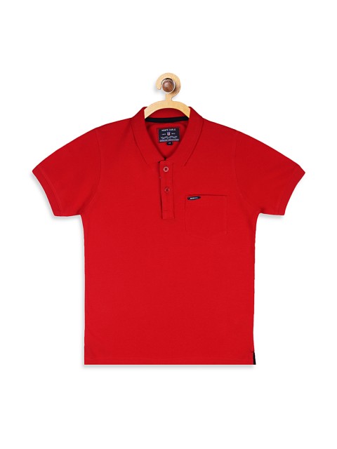 

Monte Carlo Boys Red Solid Polo Collar T-shirt