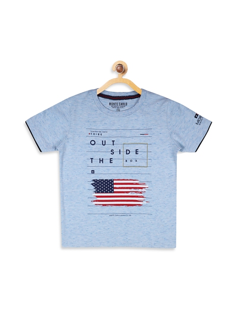 

Monte Carlo Boys Blue Printed Round Neck T-shirt