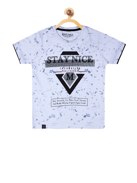 

Monte Carlo Boys White Printed Round Neck T-shirt