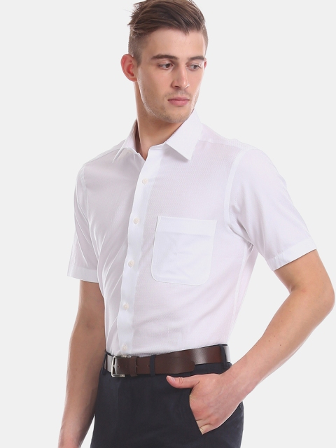 

Arrow Men White Regular Fit Self Design Formal Shirt