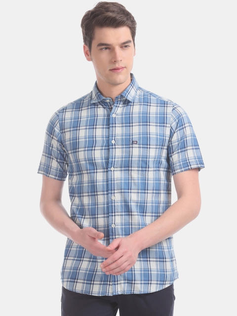 

Arrow Sport Men Blue & White Slim Fit Checked Casual Shirt