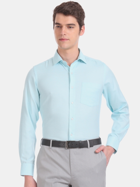 

Arrow Men Sea Green Regular Fit Striped Formal Shirt