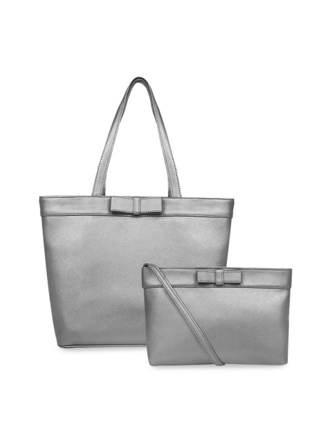 

Toteteca Gunmetal-Toned Solid 2-Piece Shoulder Bag, Metallic