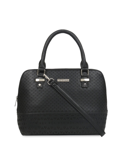 

Toteteca Women Black Textured Handheld Bag