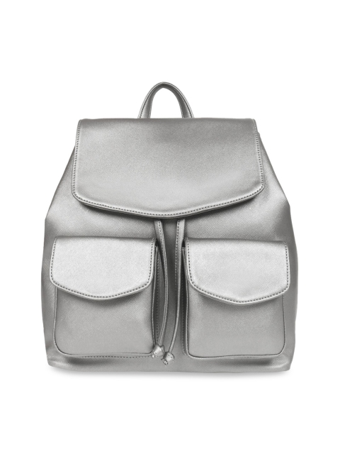 

Toteteca Women Gunmetal-Toned Solid Backpack, Metallic