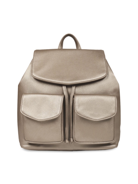 

Toteteca Women Muted Gold-Coloured Solid Backpack