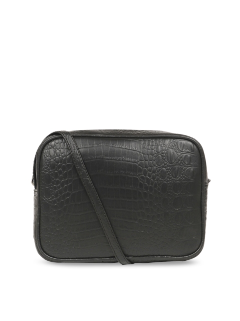 

Toteteca Women Black Textured Sling Bag