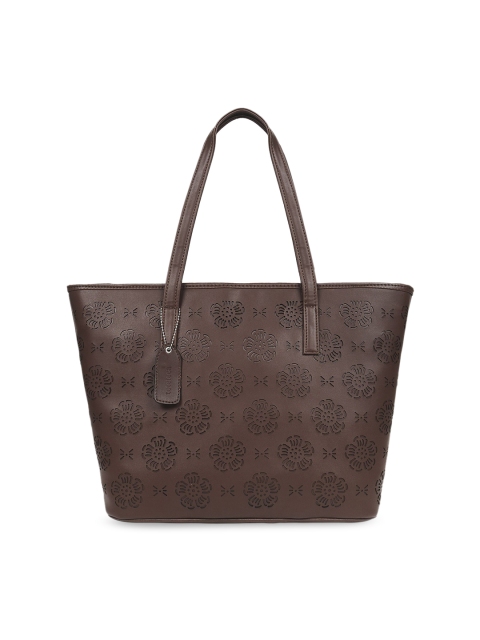 

Toteteca Brown Solid Cut-Work Shoulder Bag