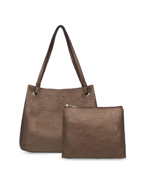 

Toteteca Bronze-Toned Solid Shoulder Bag with Pouch