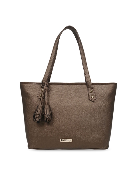 

Toteteca Bronze-Toned Textured Shoulder Bag