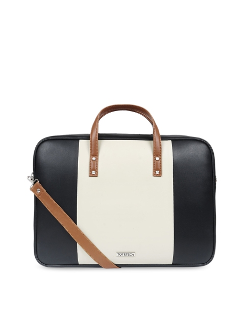 

Toteteca Women White & Black Colourblocked Laptop Bag