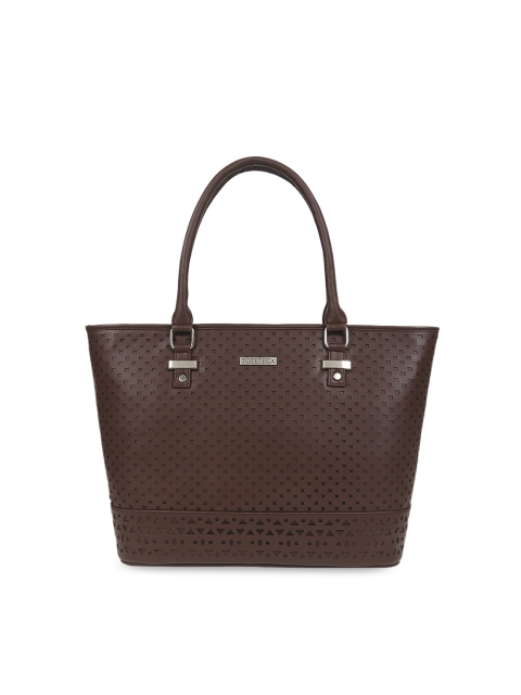 

Toteteca Coffee Brown Textured Shoulder Bag