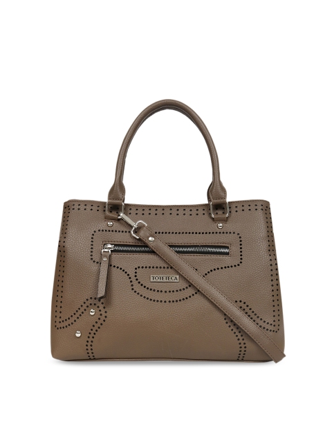 

Toteteca Brown Textured Handheld Bag