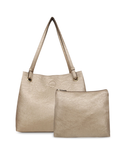 

Toteteca Muted Gold-Toned Solid Shoulder Bag