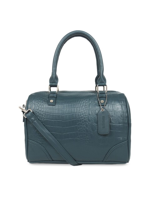 

Toteteca Bluish Green Croc Skin Textured Handheld Bag, Blue