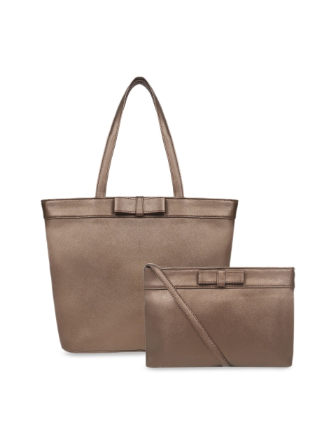 

Toteteca Set of 2 Bronze-Toned Solid Bags